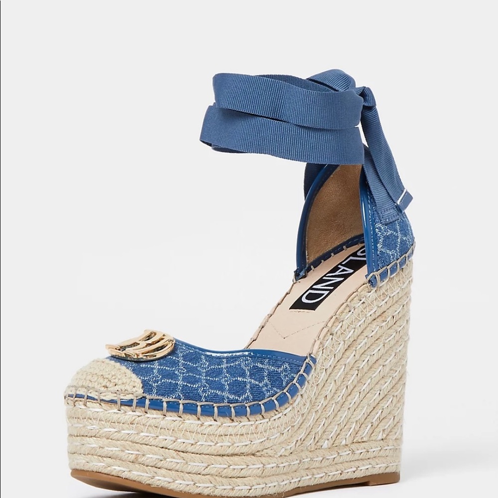 River island denim wedges